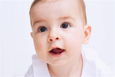 Premium Photo Beautiful Baby Portrait On White Background