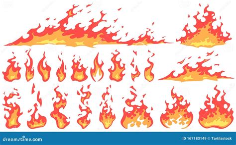 Cartoon Fire Flames Fireball Flame Red Hot Fire And Campfire Fiery