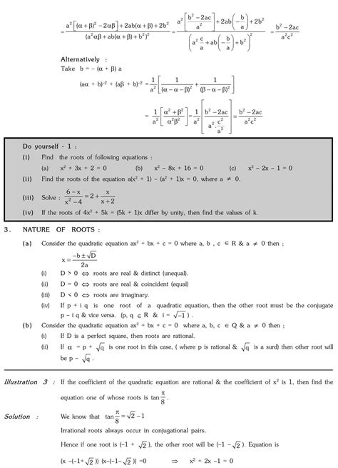 Quadratic Equation Notes For Class 11 Math Pdf Download Read Online