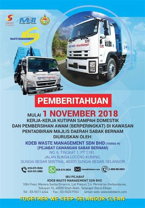 Kdeb Waste Management Sdn Bhd Urus Kerja Kerja Kutipan Sampah Domestik
