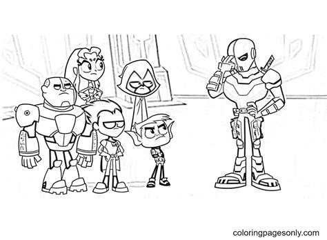 Printable Teen Titans Go Cartoon Coloring Page - Free Printable