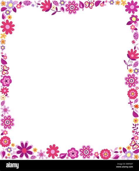 Floral Pattern Border Frame Stock Vector Image And Art Alamy