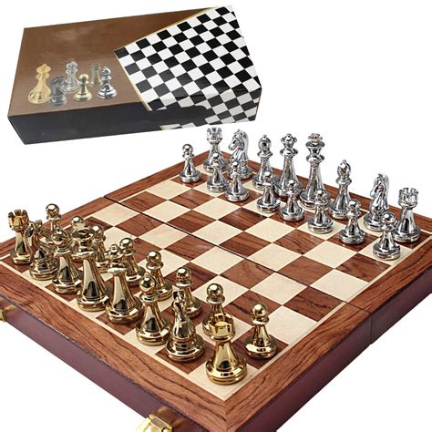 Buy Jff Metal Chess Set Chess Board Game For Adults And Kids Wooden