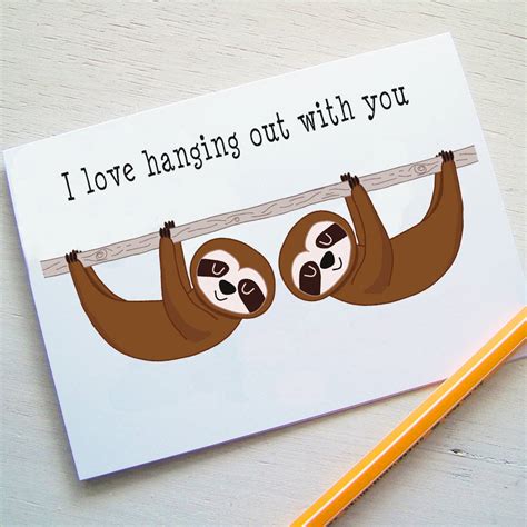 Sloth Valentines Card By Hoobynoo