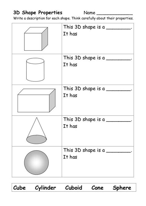 Third Grade Math Practice 3d Shape Properties 5 10001294 Pixels 3d