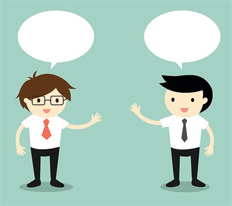 Royalty Free Cartoon Of A Two People Talking Clip Art Vector Images