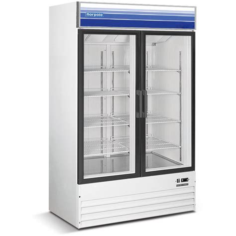 Norpole 29 Cu Ft 2 Door Mechandiser Refrigerator White Apara Supply