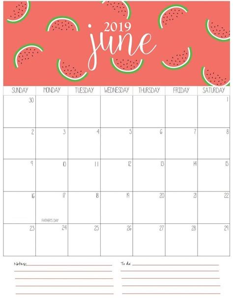 June Monthly Calendar 2019 June Calendar Printable Calendar