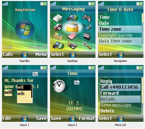 Windows Vista Theme For Sony Ericsson Mobile Phone By