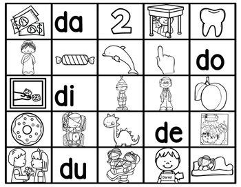 Da de di do du con imágenes Aprender silabas Silabas Lenguaje