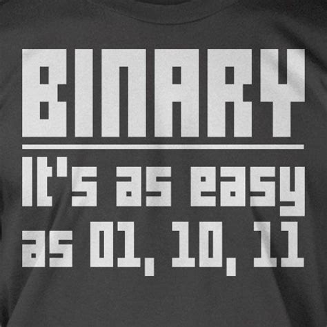 Funny Programmer T Shirt Binary Is Easy As 01 10 11 Tshirt Etsy