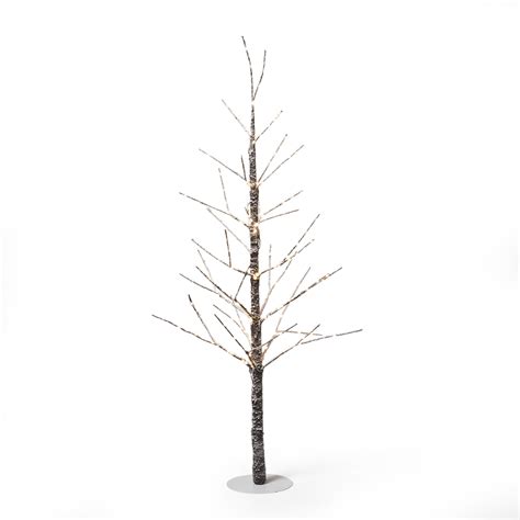 4 Foot Pre Lit 228 Warm White Led Artificial Christmas Twig Tree Brown