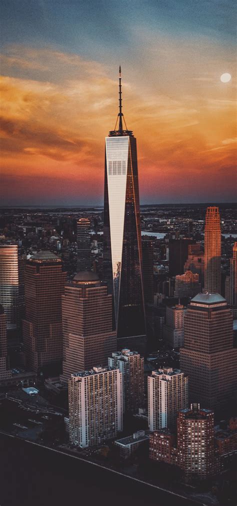 1080x2310 New York City Skyscraper Buildings At Sunset 1080x2310