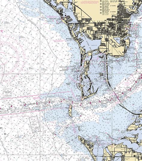 Tampa Bay Florida Nautical Chart Mixed Media By Sea Koast Pixels