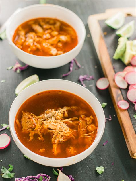Red Pozole With Chicken Pozole Rojo De Pollo Dad With A Pan