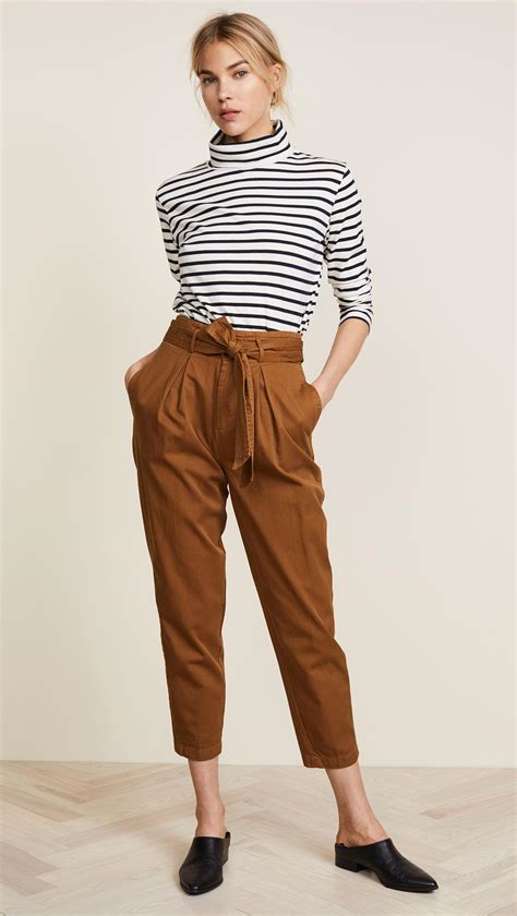 Free People Cotton High Waist Pegged 90s Pants In Brown Lyst