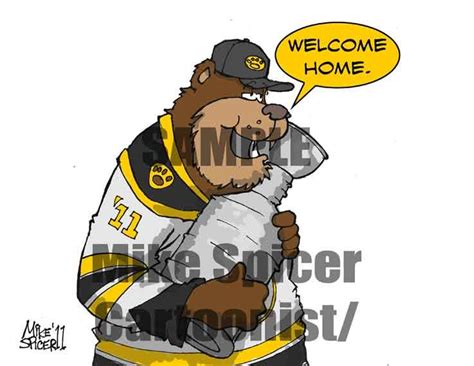 Welcome Home Spicer Boston Bruins Caricature Hockey Cartoons