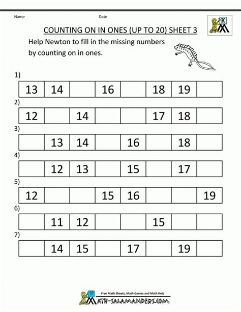 Kindergarten Counting Worksheets Sequencing To 25 Free