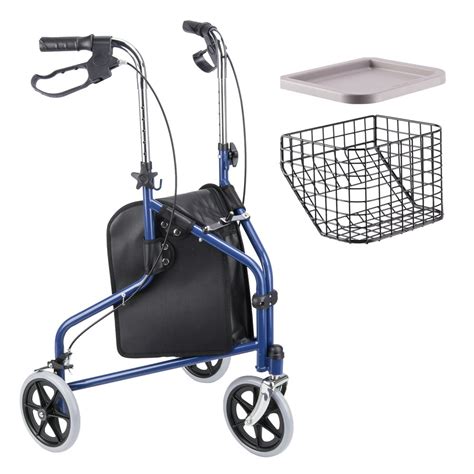Premium Folding Senior Elderly Adult 3 Wheel Walker Rollator Zincera