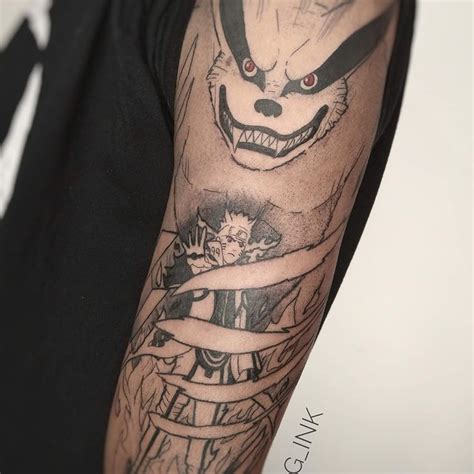 Naruto And Kurama Tattoo By Bgink Tattoos Skull Tattoo Portrait