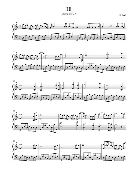 Hi Sheet Music For Piano Solo