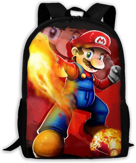 Super Smash Bros Mario Pokeball Travel Backpack Lightweight Rucksack