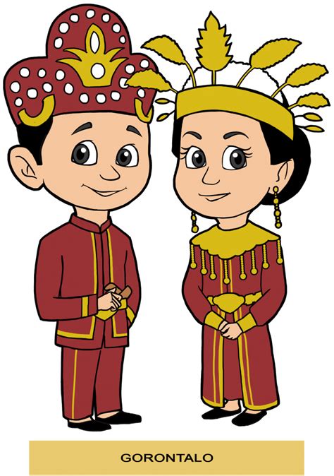 Pakaian Tradisional Melayu Kartun Pakaian Adat Gorontalo Kartun My