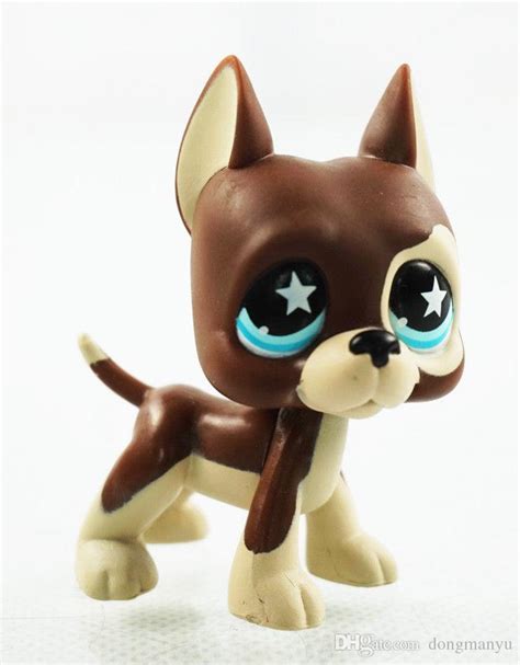 Little Pet Shop Toys 5cm Figure Lps Great Dane Dog 817 Chocolate Star