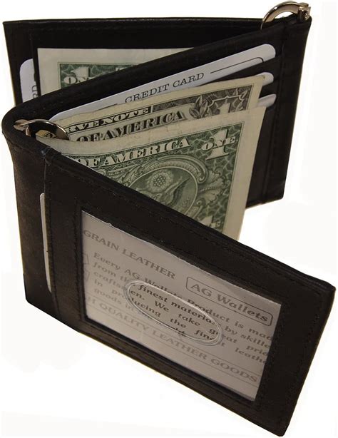 Wallet Men S Cow Leather Double Money Clip Z Fold Trifold 9 Cards