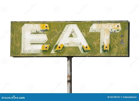 Faded Vintage Eat Sign Isolated Stock Image Image Of Clipping Retro