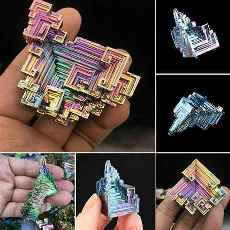 Natural Titanium Bismuth Rare Metal Crystal Rainbow Mineral Gemstone