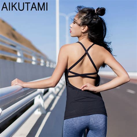 workout tops for women sport shirt sexy bandages backless elastic quick drying vest yoga shirt