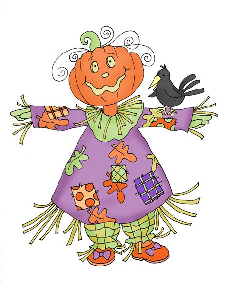 Free Dearie Dolls Digi Stamps Pumpkin Head Scarecrow Girl