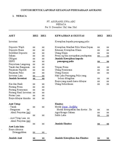 Detail Contoh Bentuk Laporan Keuangan Koleksi Nomer 56