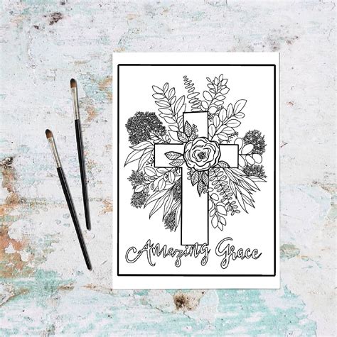 Coloring Page Amazing Grace Printable Etsy