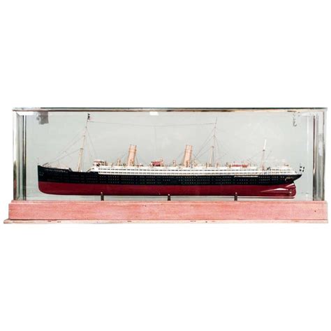 German Luxury Liner Ship Model In Glass Case For Sale At 1stdibs