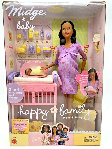 Barbie Pregnant Midge Doll Happy Family African American Baby Bump New Rare Ebay