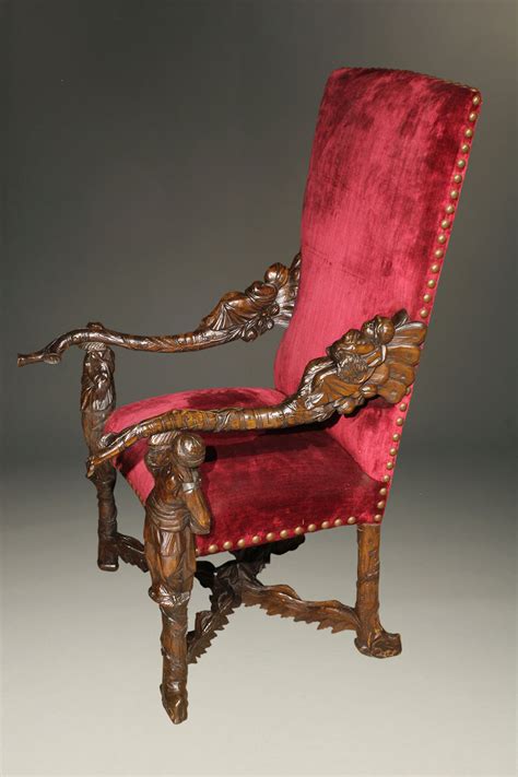 Antique Hand Carved Venetian Armchair
