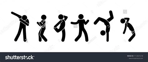 People Dancing Stick Figure Icons Human Stock Vector Royalty Free