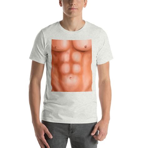 Mens Fake Abs T Shirt Funny Dad Bod Muscle Six Pack Abs D Etsy