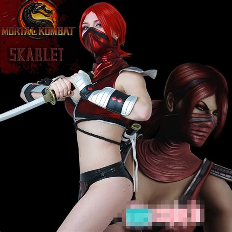 Mortal Kombat Game Cosplay Skarlet Cosplay Costume Women Sexy Costume
