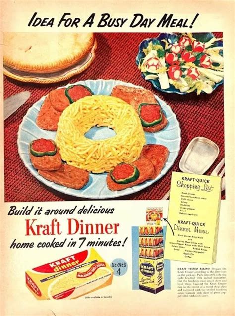 1950s Kraft Macaroni And Cheese Dinner Advertising Vintageads
