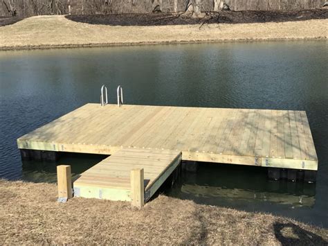 Right side with the barrels hung. Dock/Swim Platform Kit - 12-ft x 12-ft | Bjornsen Pond ...