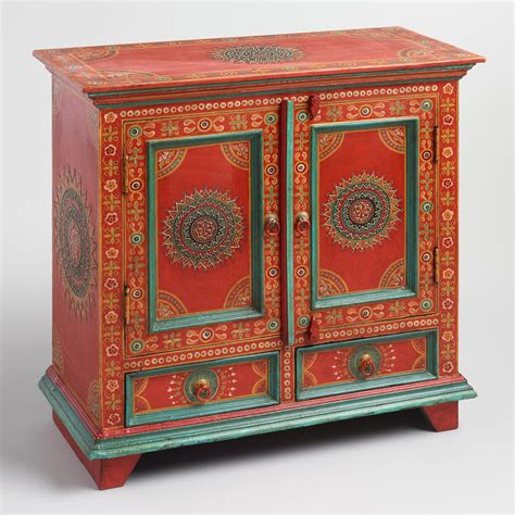 When calculating kitchen cabinet paint costs, you will need to account for preparation work, which may include stripping old paint, cleaning, sanding, patching, and surface repairs. Red Floral Painted Wood Cabinet from Cost Plus World ...