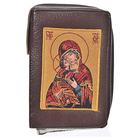 Daily Prayer Cover In Bonded Leather With Image Of Our Lady And Baby