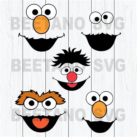 Sesame Street Face Character Files For Cricut SVG DXF EPS PNG