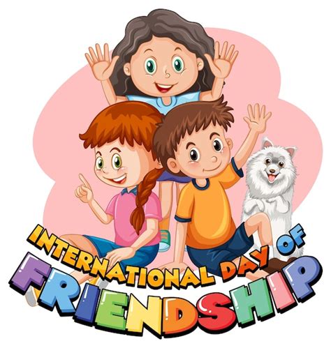 Logo De La Journée Internationale De Lamitié Avec Des Enfants Et Des