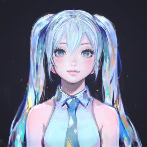 Wallpaper Semi Realistic Twintails Vocaloid Hatsune Miku Face
