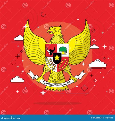 Vector Garuda Pancasila Symbol Of Indonesia Country Stock Vector Illustration Of Garuda Face