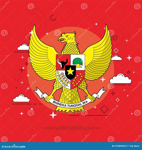 Vector Garuda Pancasila Symbol of Indonesia Country Stock Vector